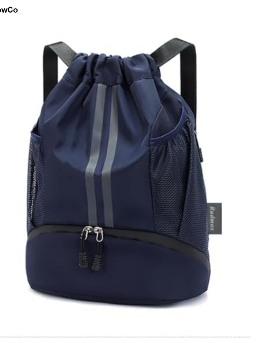 Drawstring Backpack Gym Bag Shoe Compartment Water Resistant Nylon